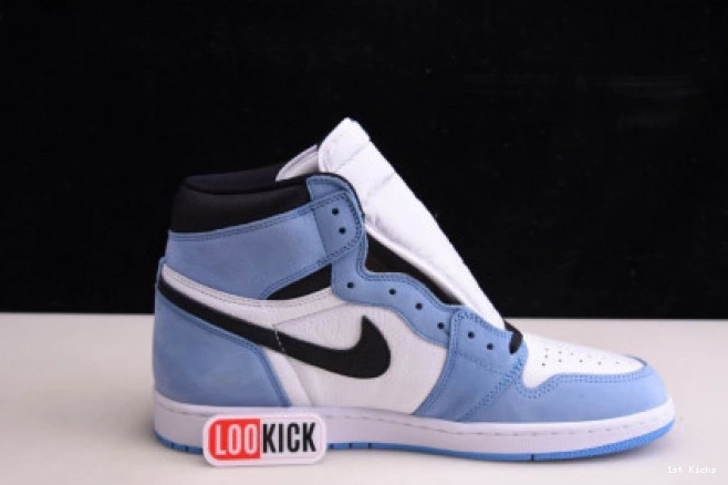 1st Kicks WHITE JORDAN 555088-134 BLACK UNIVERSITY RETRO 1 BLUE AIR HIGH 0719